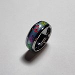 Blue floral tungsten steel ring - Image 2