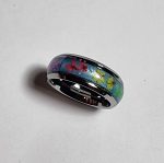Blue floral tungsten steel ring - Image 5