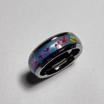 Blue floral tungsten steel ring - Image 6