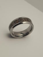 Brown textured tungsten steel ring - Image 4