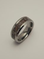 Brown textured tungsten steel ring - Image 2