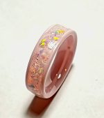 Pink resin ring with rainbow colored flakes - Image 5