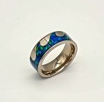 Blue green opal set ring - Image 4
