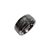 Dark meteorite style textured tungsten steel ring