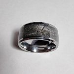 Dark meteorite style textured tungsten steel ring - Image 3