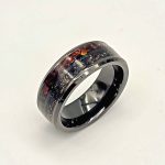 Two tone textured tungsten steel ring - Image 2
