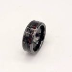 Two tone textured tungsten steel ring - Image 4