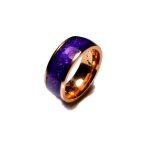 Warm purple resin inlaid ring