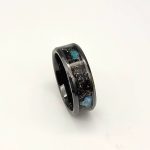 Black textured wide ring band - Image 2