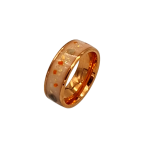 Warm orange resin inlaid ring