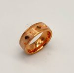 Warm orange resin inlaid ring - Image 2