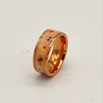 Warm orange resin inlaid ring - Image 3