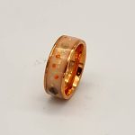 Warm orange resin inlaid ring - Image 4